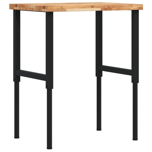 vidaXL Πάγκος Εργασίας Ορθογώνιος 80x60x(73-99,5)εκ Μασίφ Ξύλο Ακακίας