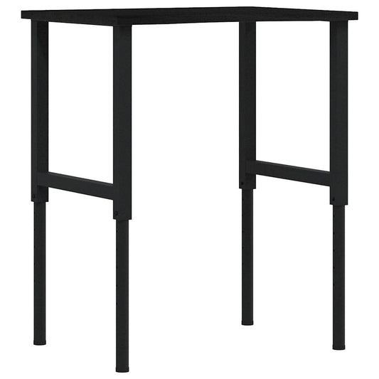 vidaXL πάγκος εργασίας σκούρο καφέ 80x60x(71,5-98) cm μασίφ ξύλο δρυς