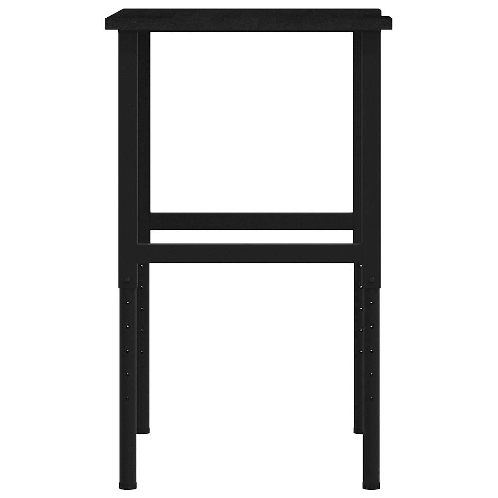 vidaXL πάγκος εργασίας σκούρο καφέ 80x60x(71,5-98) cm μασίφ ξύλο δρυς