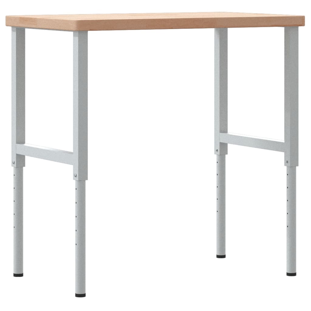 vidaXL Πάγκος Εργασίας Ορθογώνιος 100x60x(73-99,5) εκ Μασίφ Ξύλο Δρυός