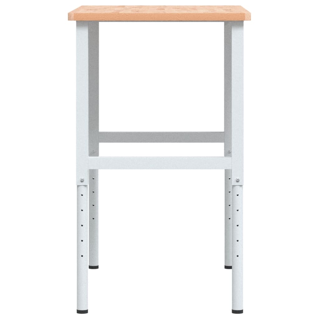 vidaXL Πάγκος Εργασίας Ορθογώνιος 100x60x(71,5-98) εκ Μασίφ Ξύλο Οξιάς