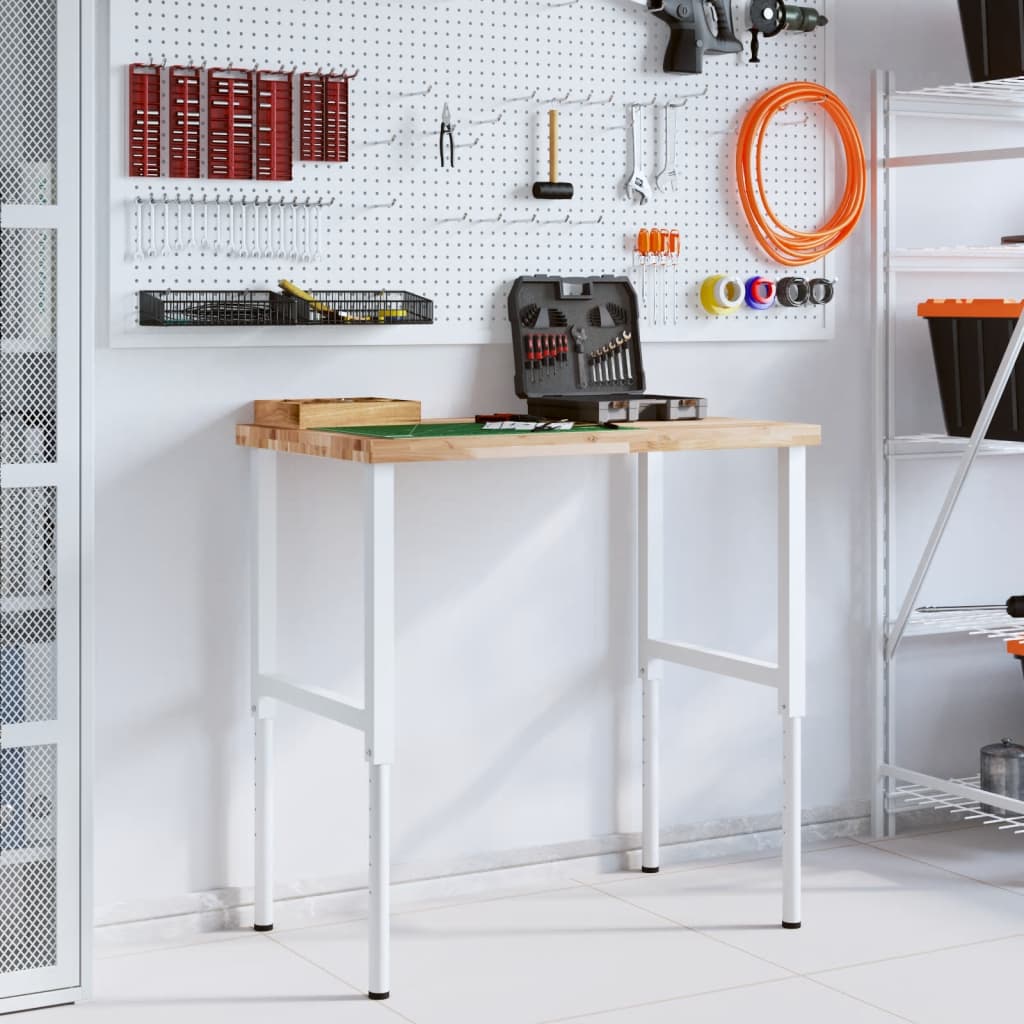 vidaXL Πάγκος Εργασίας Ορθογώνιος100x60x(73-99,5)εκ Μασίφ Ξύλο Ακακίας