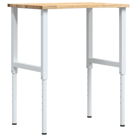 πάγκος εργασίας vidaXL 80x60x(71,5-98) cm Μασίφ Ξύλο Δρυς