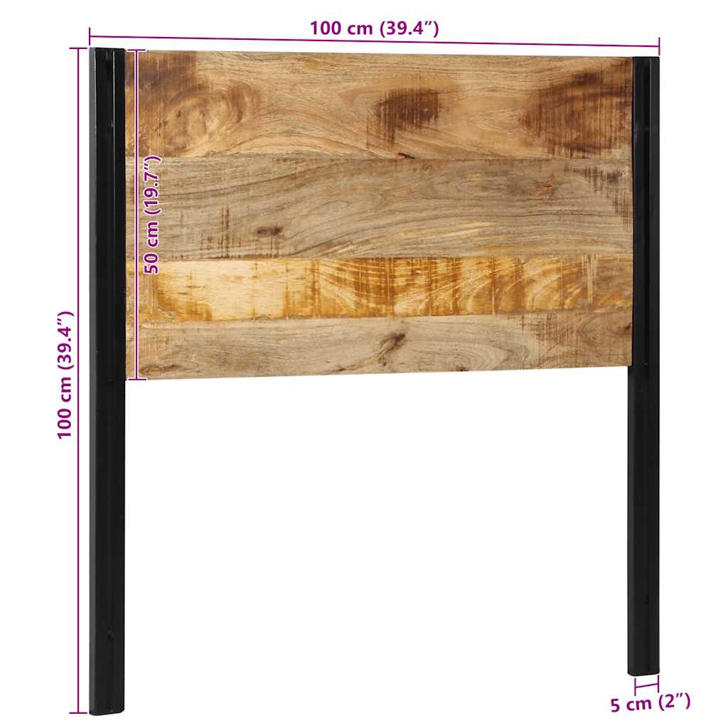 vidaXL κεφαλάρι 100 cm από μασίφ ξύλο Mango και σίδερο