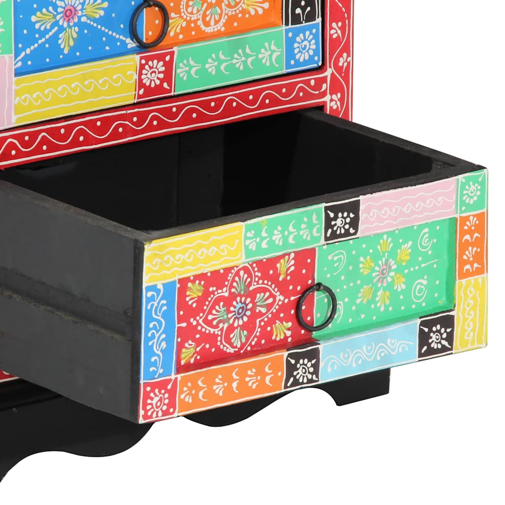 vidaXL Κομοδίνο Πολύχρωμο 40 x 35 x 45 εκ. Μασίφ ξύλο μάνγκο