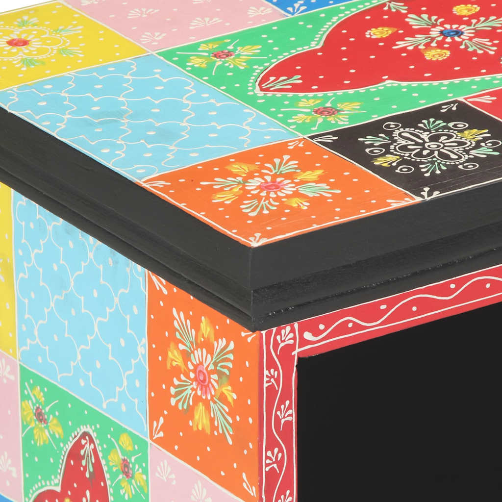 vidaXL Ντουλάπι TV Πολύχρωμο 80 x 35 x 50 εκ Μασίφ ξύλο μάνγκο