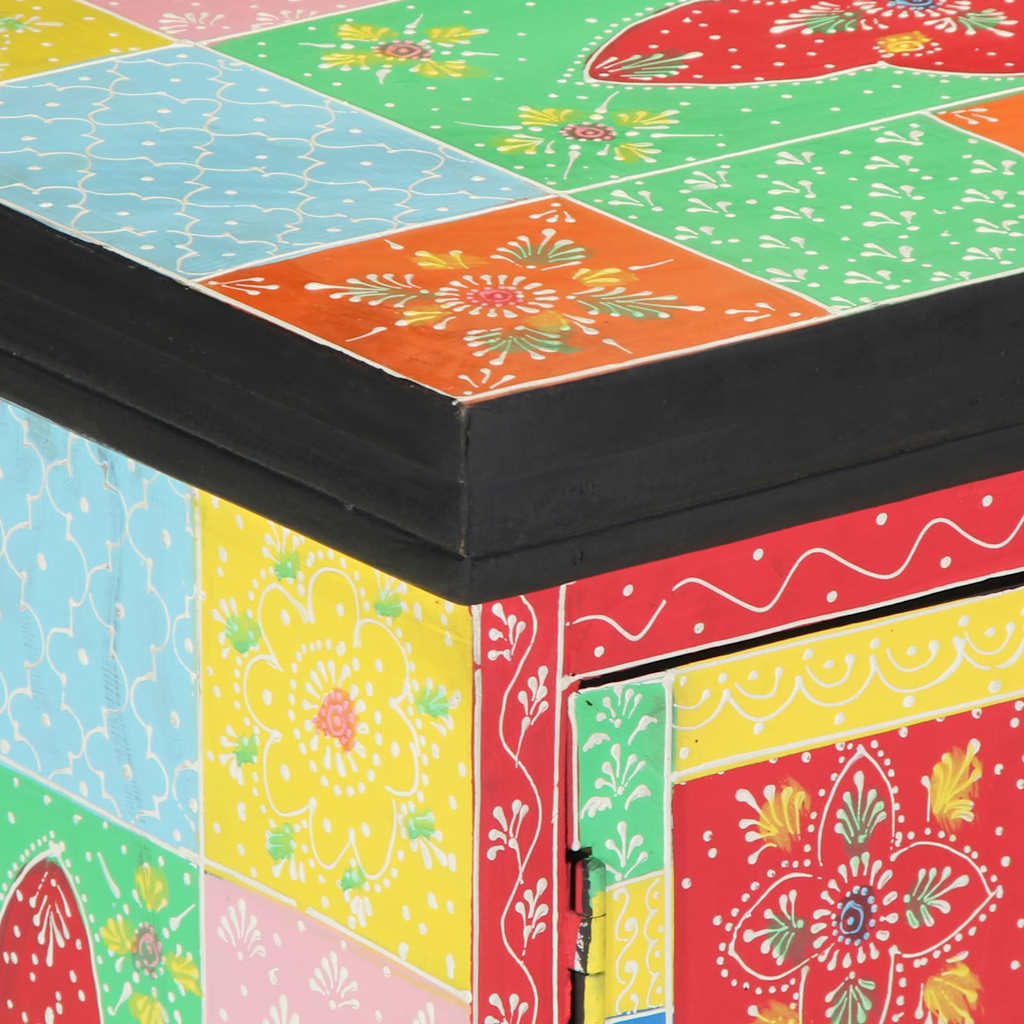 vidaXL Ντουλάπι TV Πολύχρωμο 100 x 35 x 50 εκ Μασίφ ξύλο μάνγκο