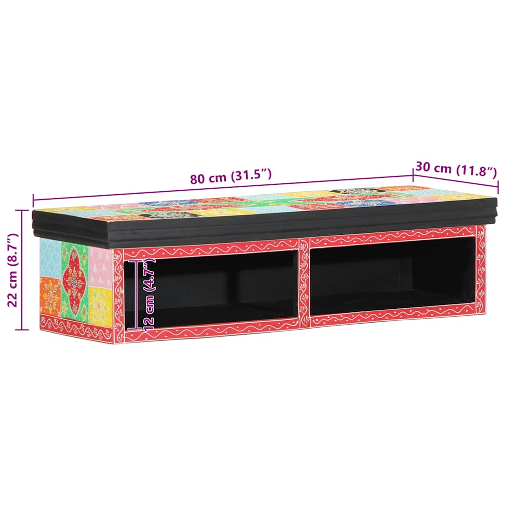 vidaXL Ντουλάπι TV Πολύχρωμο 80 x 30 x 22 εκ Επεξεργασμένο ξύλο