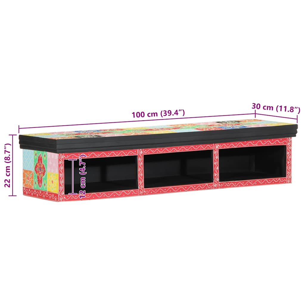 vidaXL Ντουλάπι TV Πολύχρωμο 100 x 30 x 22 εκ Επεξεργασμένο ξύλο