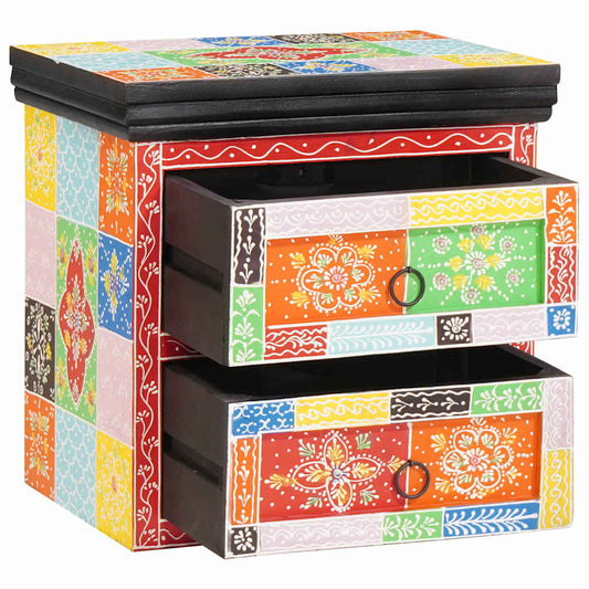 vidaXL Κομοδίνο Πολύχρωμο 40 x 30 x 40 εκ. Μασίφ ξύλο μάνγκο