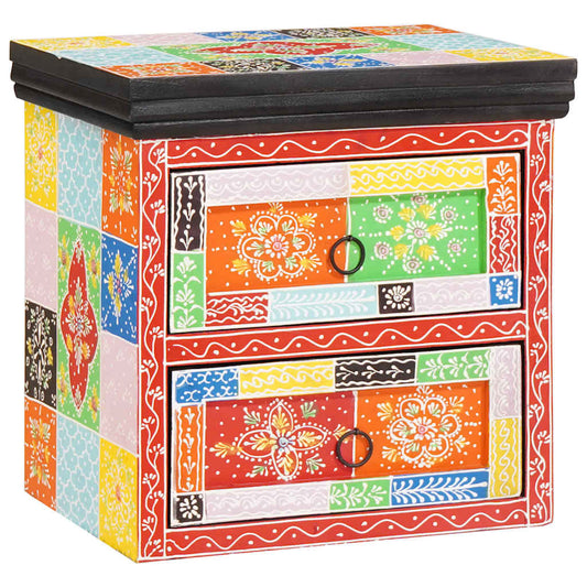 vidaXL Κομοδίνο Πολύχρωμο 40 x 30 x 40 εκ. Μασίφ ξύλο μάνγκο