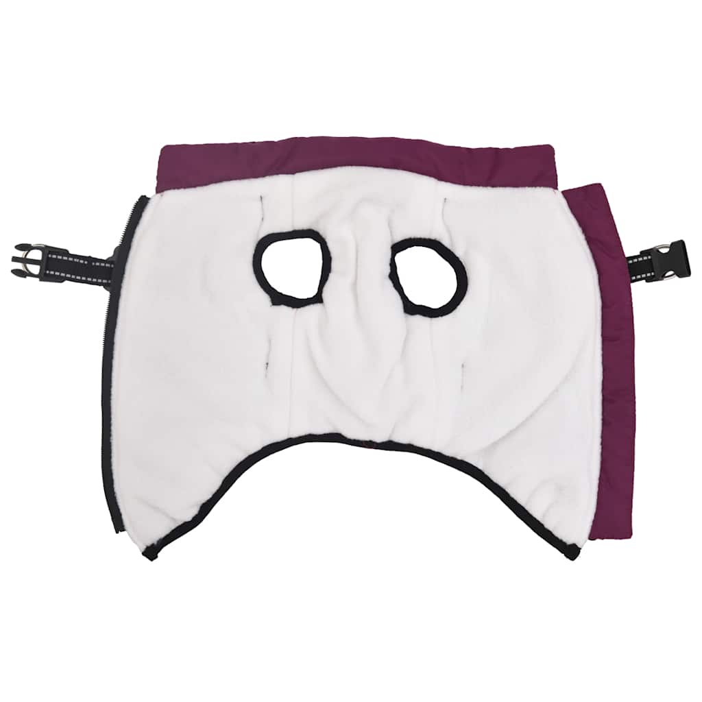 vidaXL παλτό σκύλου με ιμάντα αδιάβροχο αντανακλαστικό μοβ L24