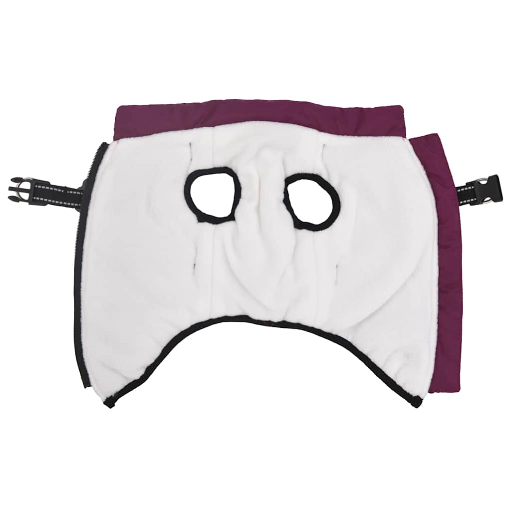 vidaXL παλτό σκύλου με ιμάντα αδιάβροχο αντανακλαστικό μοβ L32