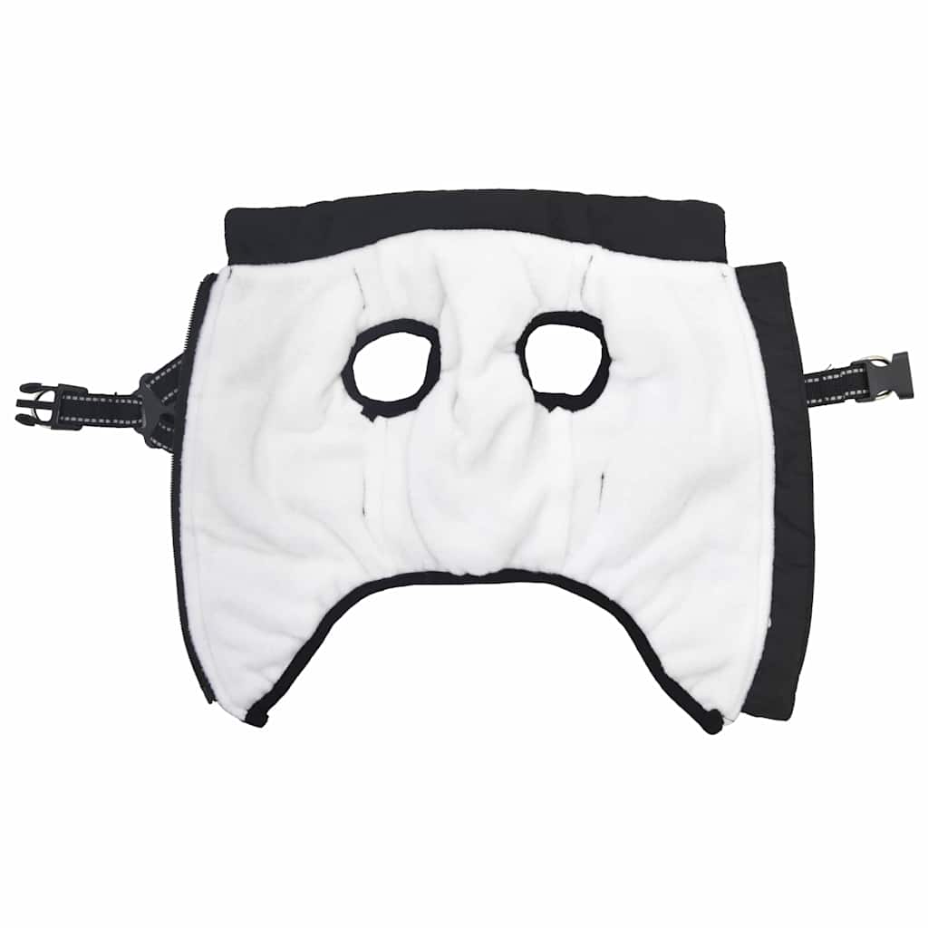 vidaXL παλτό σκύλου με ιμάντα αδιάβροχο αντανακλαστικό μαύρο L40