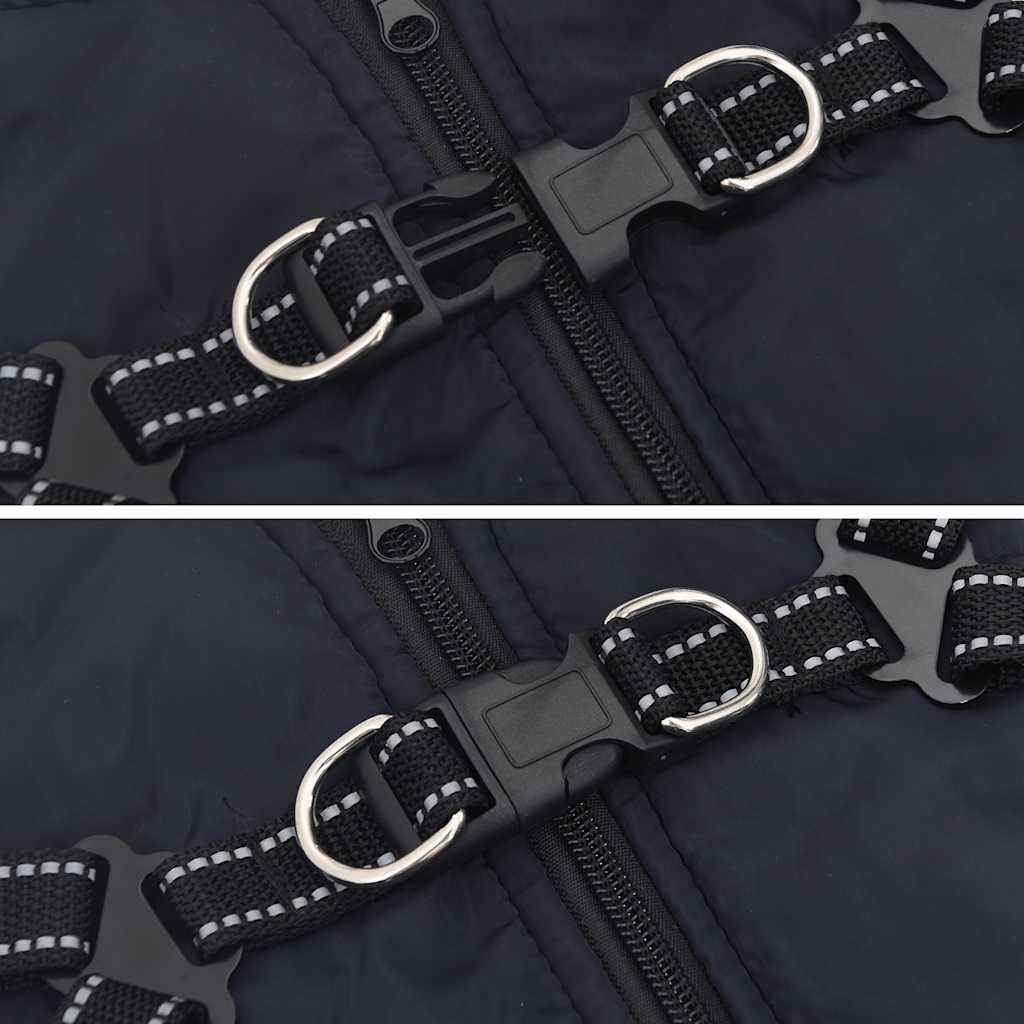 vidaXL παλτό σκύλου ιμάντα αδιάβροχο αντανακλαστικό ναυτικό μπλε L28