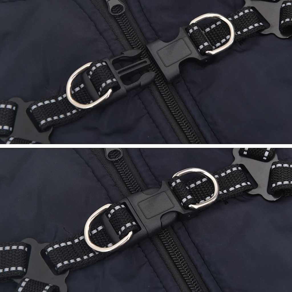 vidaXL παλτό σκύλου ιμάντα αδιάβροχο αντανακλαστικό ναυτικό μπλε L32