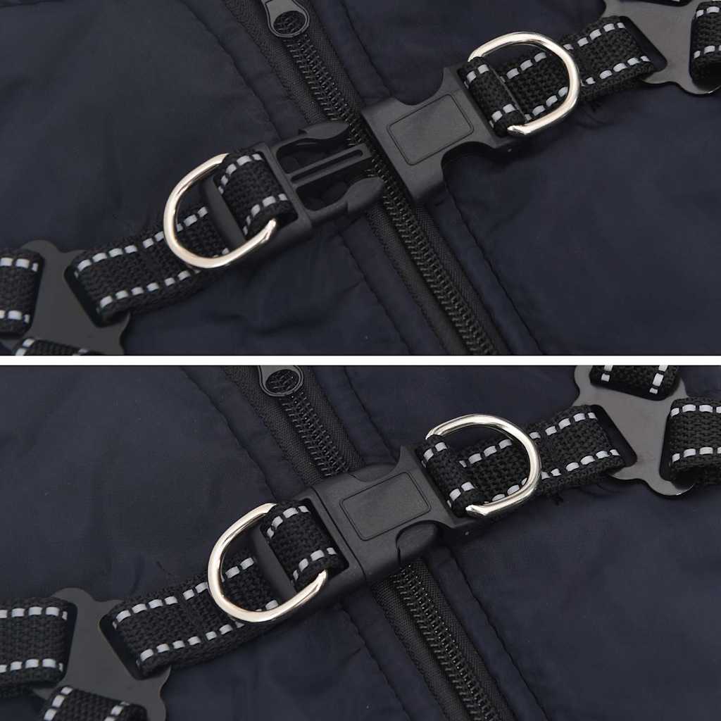 vidaXL παλτό σκύλου ιμάντα αδιάβροχο αντανακλαστικό ναυτικό μπλε L36