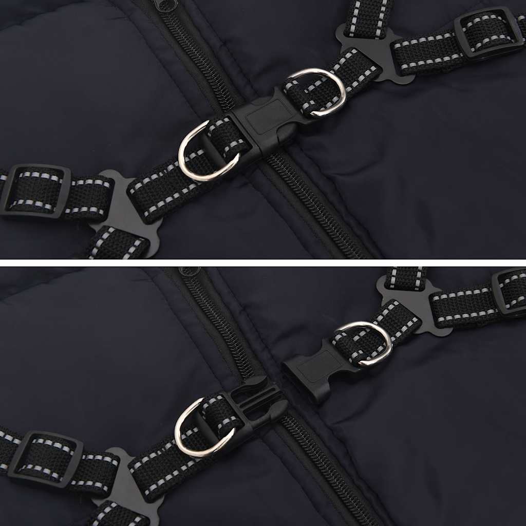 vidaXL παλτό σκύλου ιμάντα αδιάβροχο αντανακλαστικό ναυτικό μπλε L44