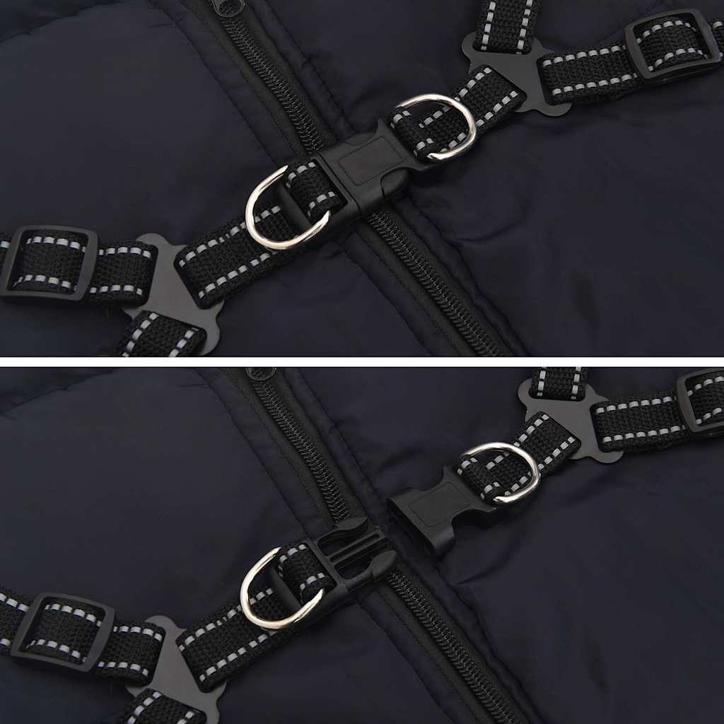 vidaXL παλτό σκύλου ιμάντα αδιάβροχο αντανακλαστικό ναυτικό μπλε L48