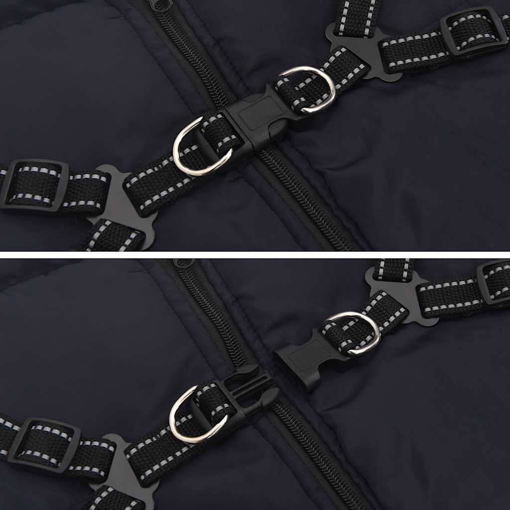 vidaXL παλτό σκύλου ιμάντα αδιάβροχο αντανακλαστικό ναυτικό μπλε L52