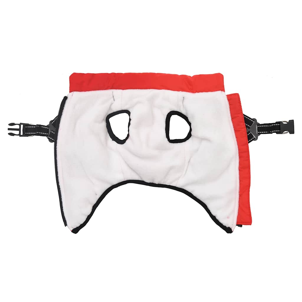 vidaXL παλτό σκύλου με ιμάντα αδιάβροχο αντανακλαστικό κόκκινο L40