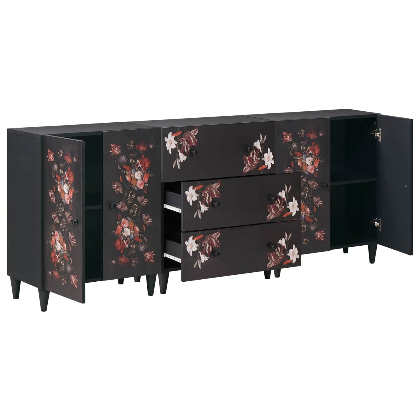 vidaXL Ντουλάπες Αποθήκευσης 3 τμχ. 180 x 33 x 75 εκ. Πολύχρωμο
