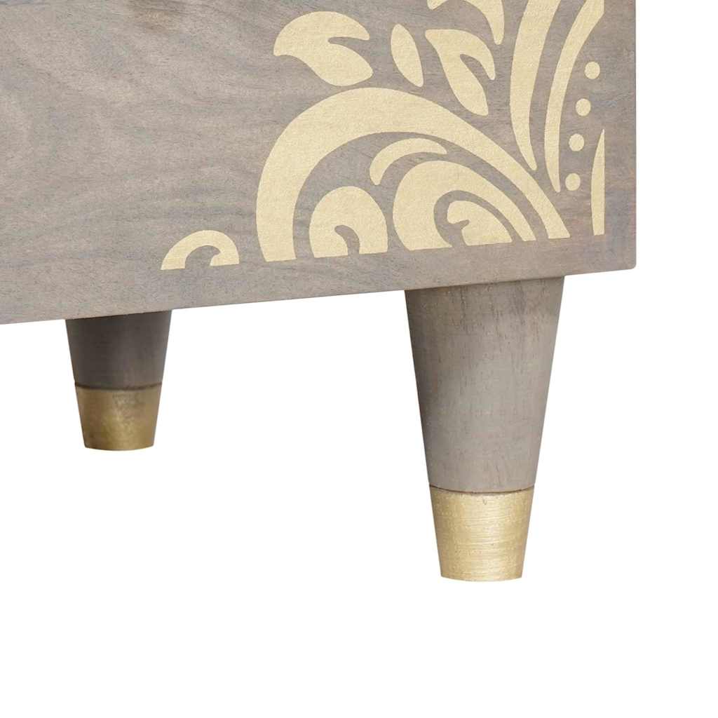 vidaXL Πλαϊνό γραφείο 2 pcs Γκρι 60 x 33 x 75 cm Στερεό ξύλο μάνγκο