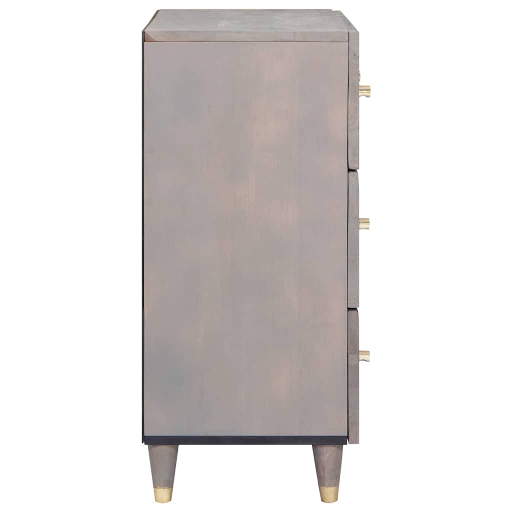 vidaXL Πλαϊνό γραφείο 2 pcs Γκρι 60 x 33 x 75 cm Στερεό ξύλο μάνγκο