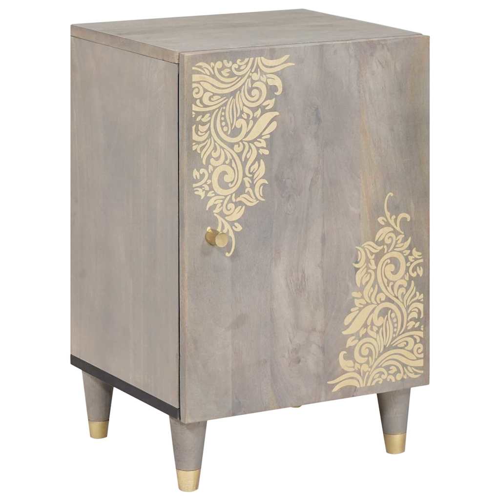 vidaXL Σετ Ντουλαπιών Μπάνιου με συρτάρι 4 pcs Γκρι Στερεό ξύλο μάνγκο