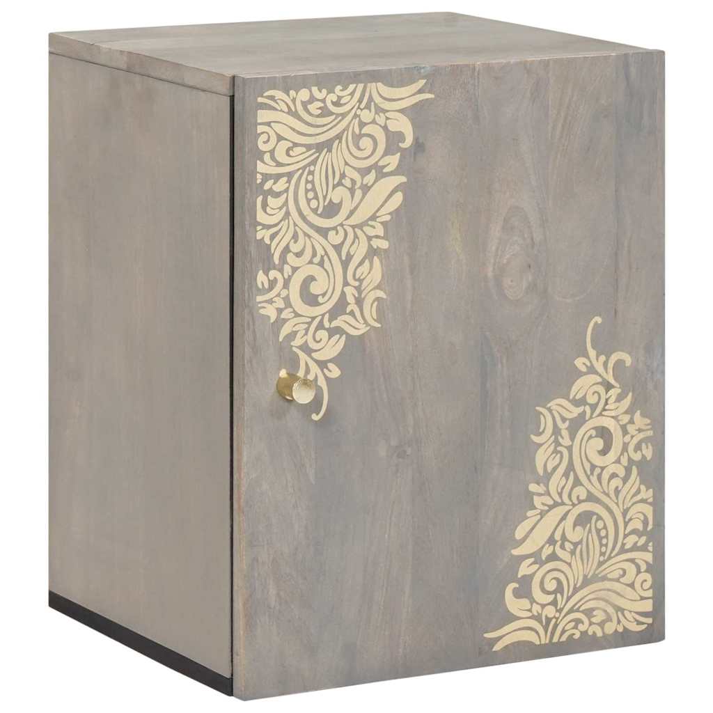 vidaXL Σετ Ντουλαπιών Μπάνιου με συρτάρι 5 pcs Γκρι Στερεό ξύλο μάνγκο