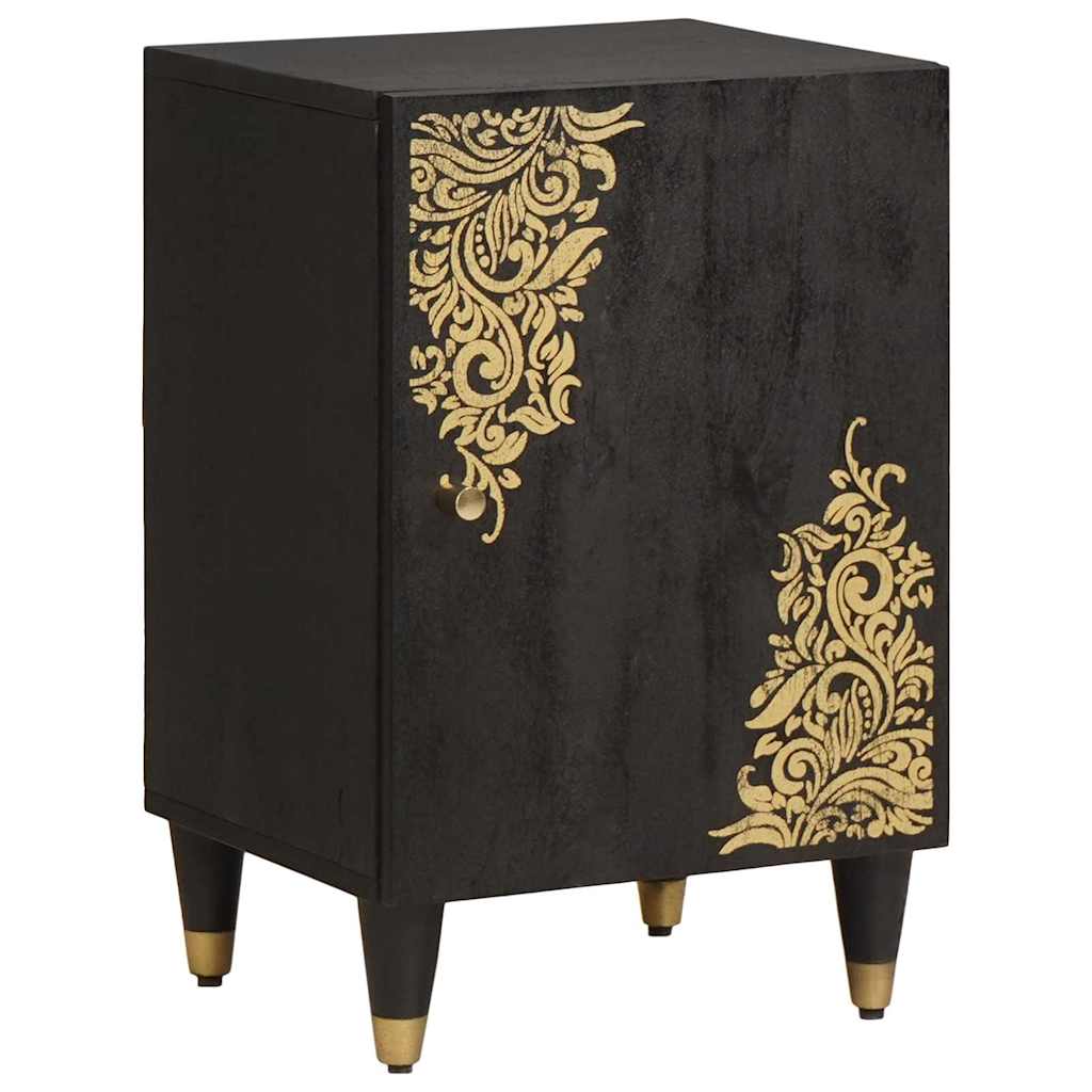 vidaXL Σετ Ντουλαπιών Μπάνιου Επιτοίχιο 4 pcs Μαύρο Στερεό ξύλο μάνγκο