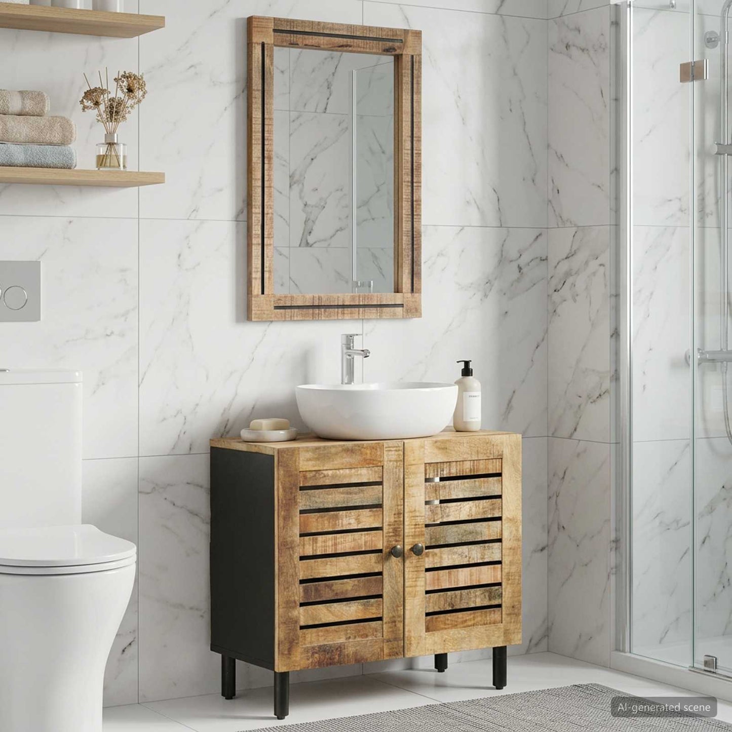 vidaXL Σετ Ντουλαπιών Μπάνιου 2 τμχ. Φυσικό 62 x 33 x 58 εκ.