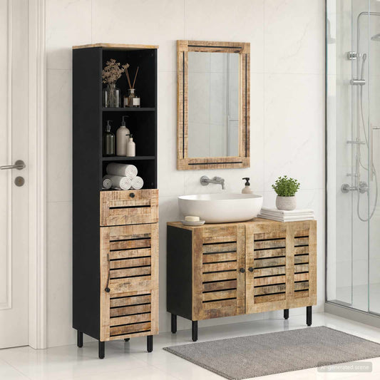 vidaXL Σετ Ντουλαπιών Μπάνιου 3 τμχ. Φυσικό 38 x 33 x 160 εκ.
