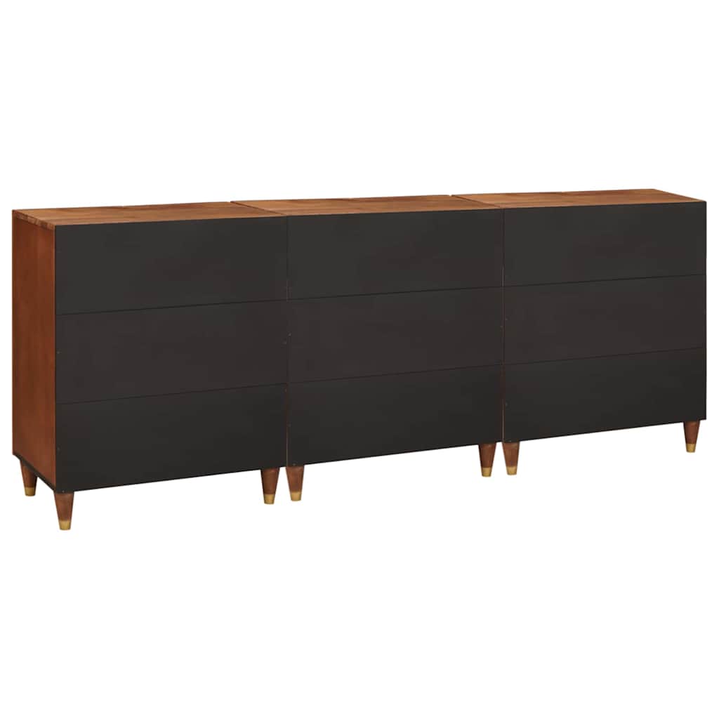 vidaXL Σετ Μπουφέδων 3 τμχ. 180 x 33 x 75 εκ. Στερεό ξύλο μάνγκο Καφέ