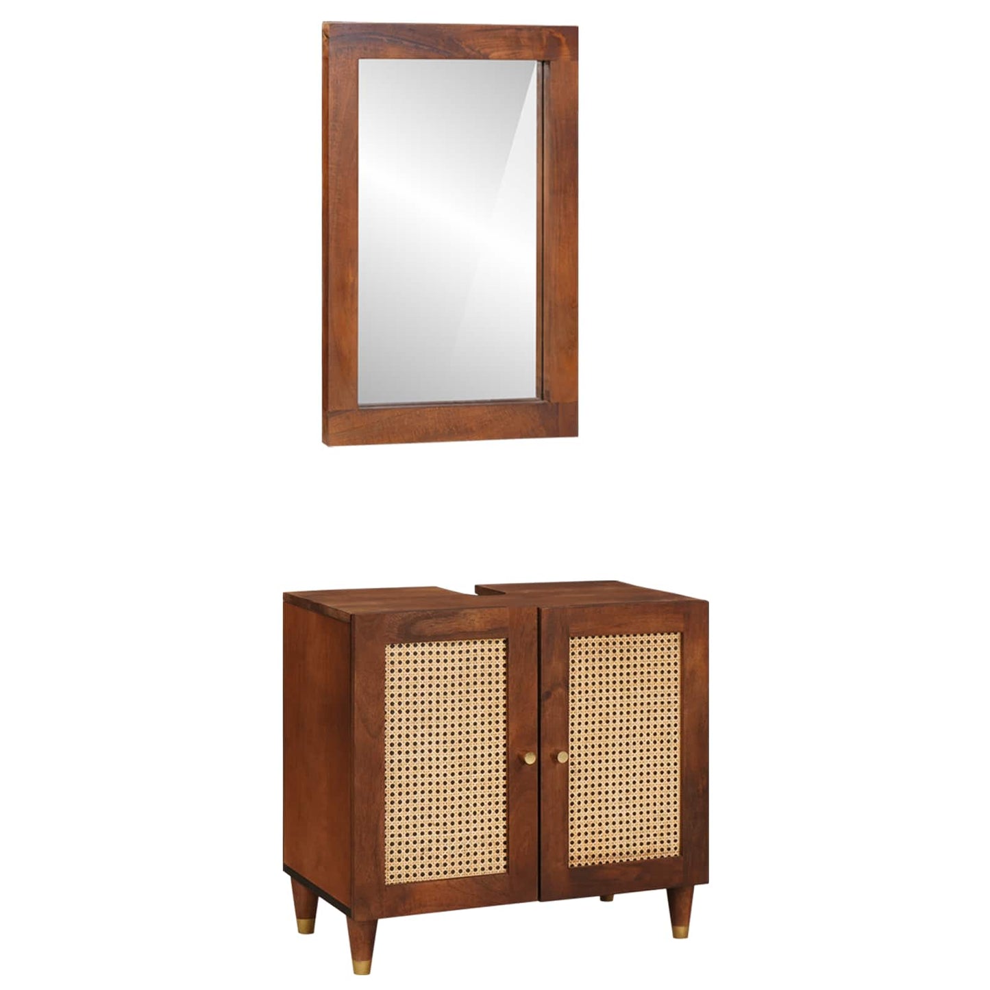 vidaXL Ντουλάπι Μπάνιου 2 τμχ. Μαύρο και Χρυσό 62 x 33 x 58 εκ.