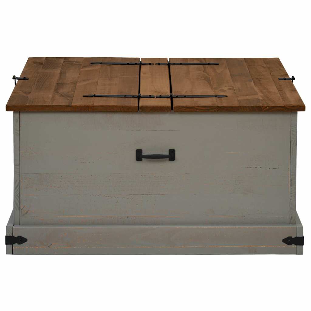 vidaXL Σεντούκι αποθήκευσης HALDEN γκρι 91x91x47 cm μασίφ ξύλο πεύκο