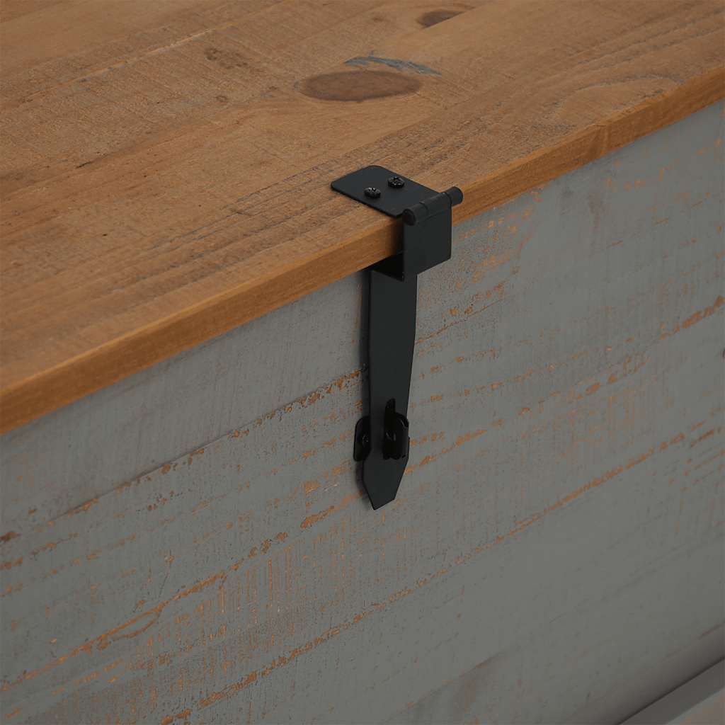 vidaXL Σεντούκι αποθήκευσης HALDEN γκρι 91x91x47 cm μασίφ ξύλο πεύκο