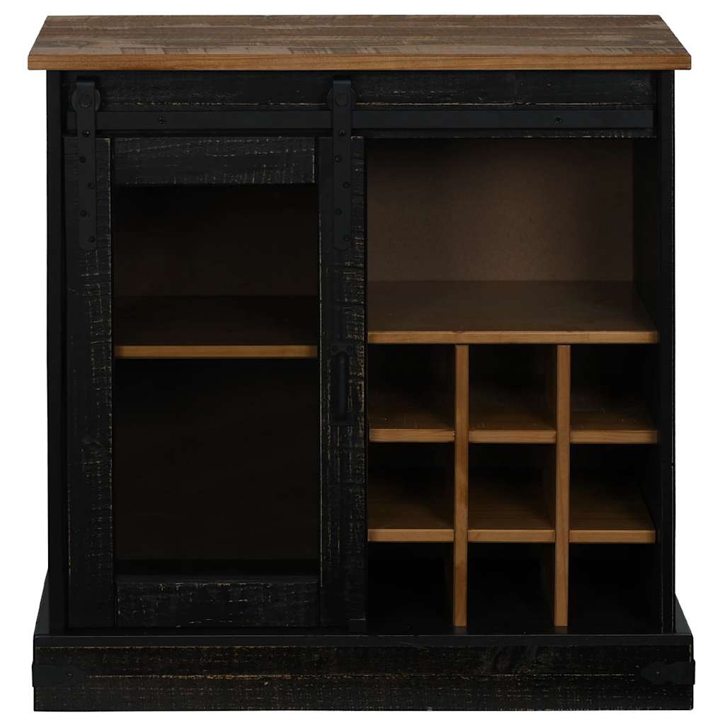 vidaXL Sideboard HALDEN με συρόμενη πόρτα Μαύρο 80x40x80 cm