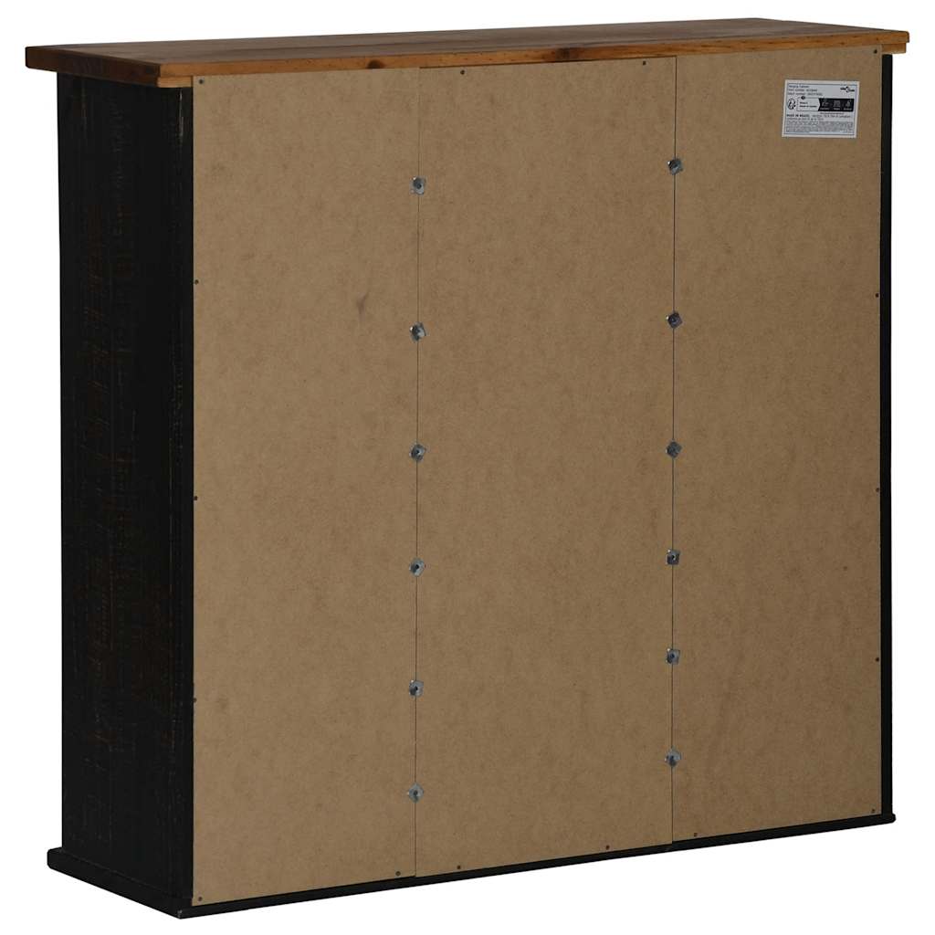 vidaXL κρεμαστό ντουλάπι HALDEN 2 συρόμενες πόρτες Μαύρο 75x22,5x70 cm