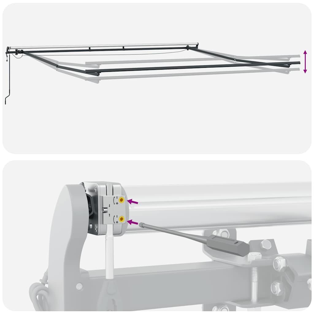 vidaXL Τέντα Πτυσσόμενη Αυτόματη με LED Μπορντό 450x300 εκ.