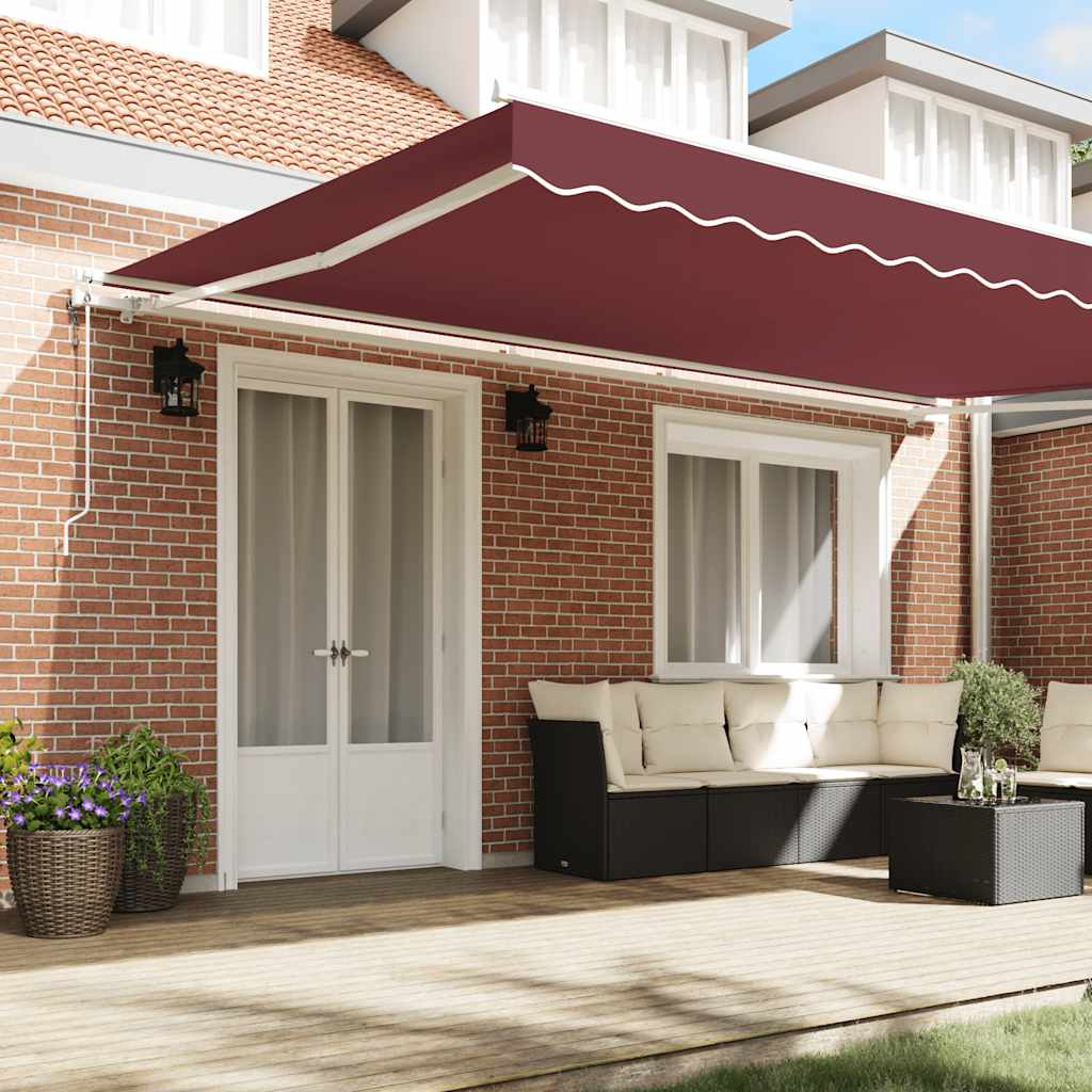 vidaXL Τέντα Πτυσσόμενη Αυτόματη Μπορντό 500x300 εκ.
