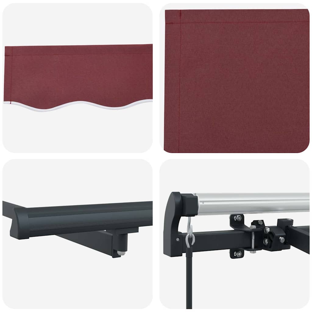 vidaXL Τέντα Πτυσσόμενη Χειροκίνητη Μπορντό 500x300 εκ.