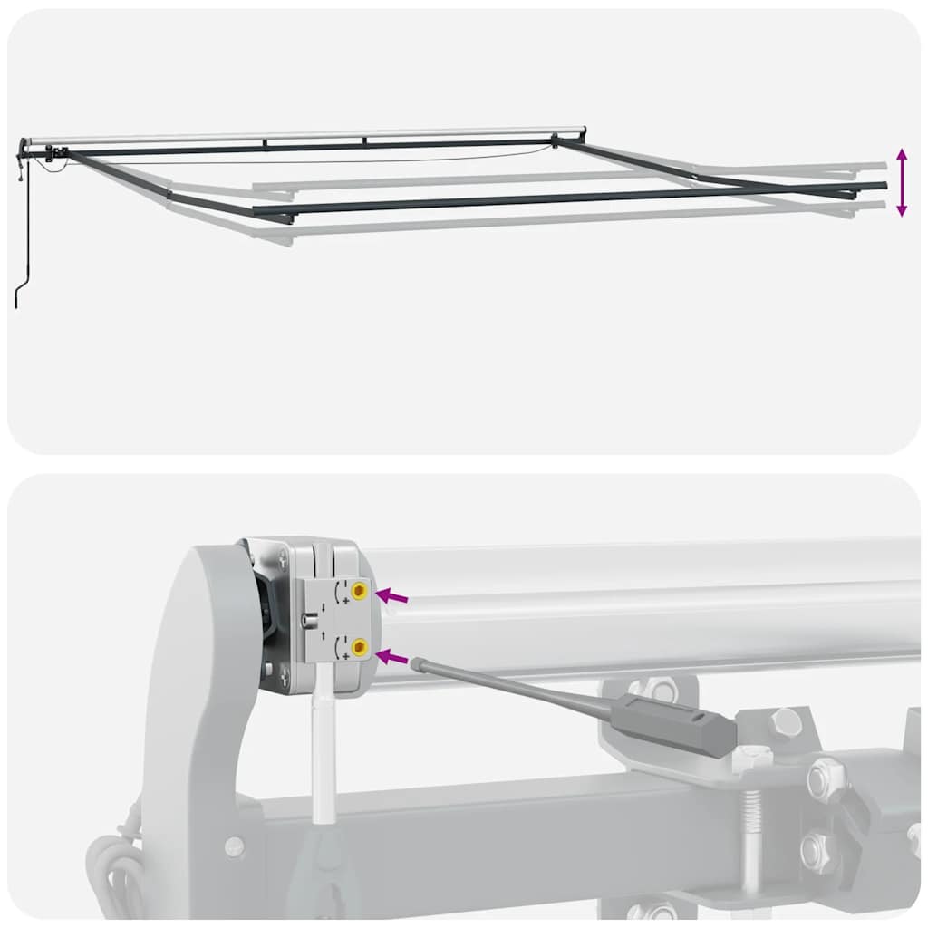 vidaXL Τέντα Πτυσσόμενη Αυτόματη με LED Μπορντό 500x300 εκ.