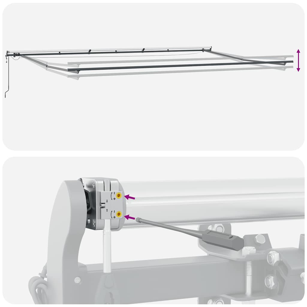 vidaXL Τέντα Πτυσσόμενη Αυτόματη με LED Μπορντό 600x300 εκ.