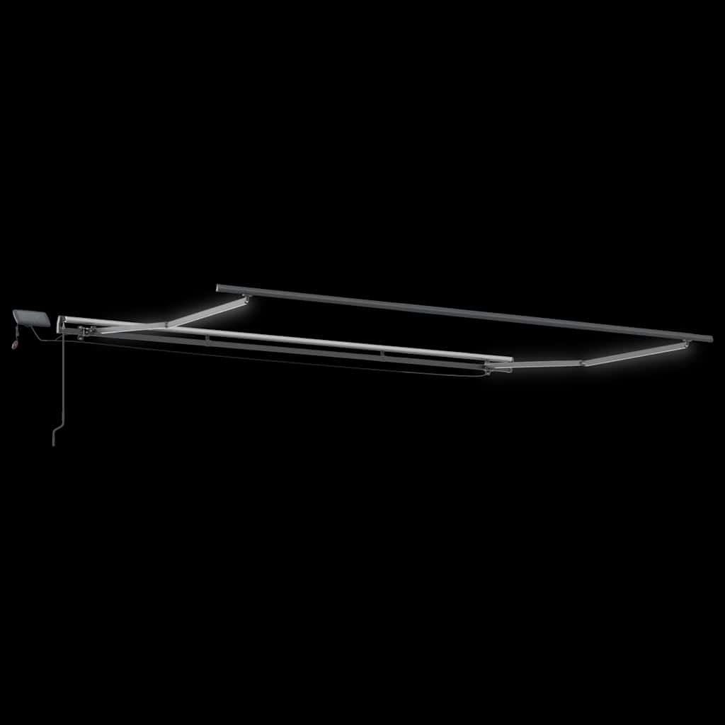 vidaXL Τέντα Πτυσσόμενη Χειροκίνητη με LED Καφέ 400x300 εκ.