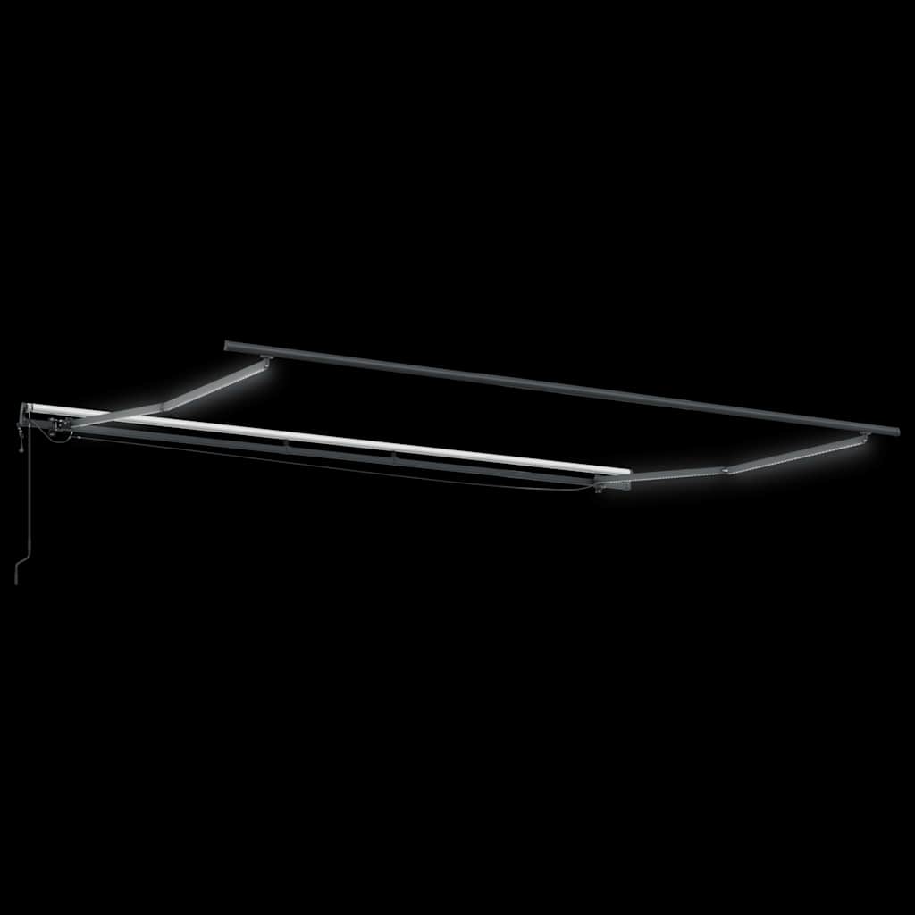 vidaXL Τέντα Πτυσσόμενη Αυτόματη με LED Ανθρακί / Λευκή 400x300 εκ.