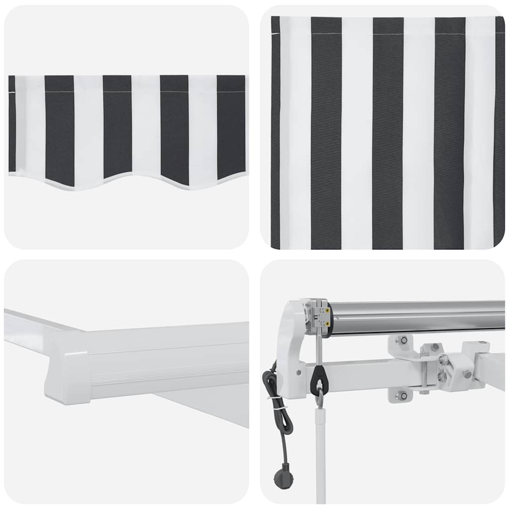 vidaXL Τέντα Πτυσσόμενη Αυτόματη Ανθρακί / Λευκή 450x300 εκ.