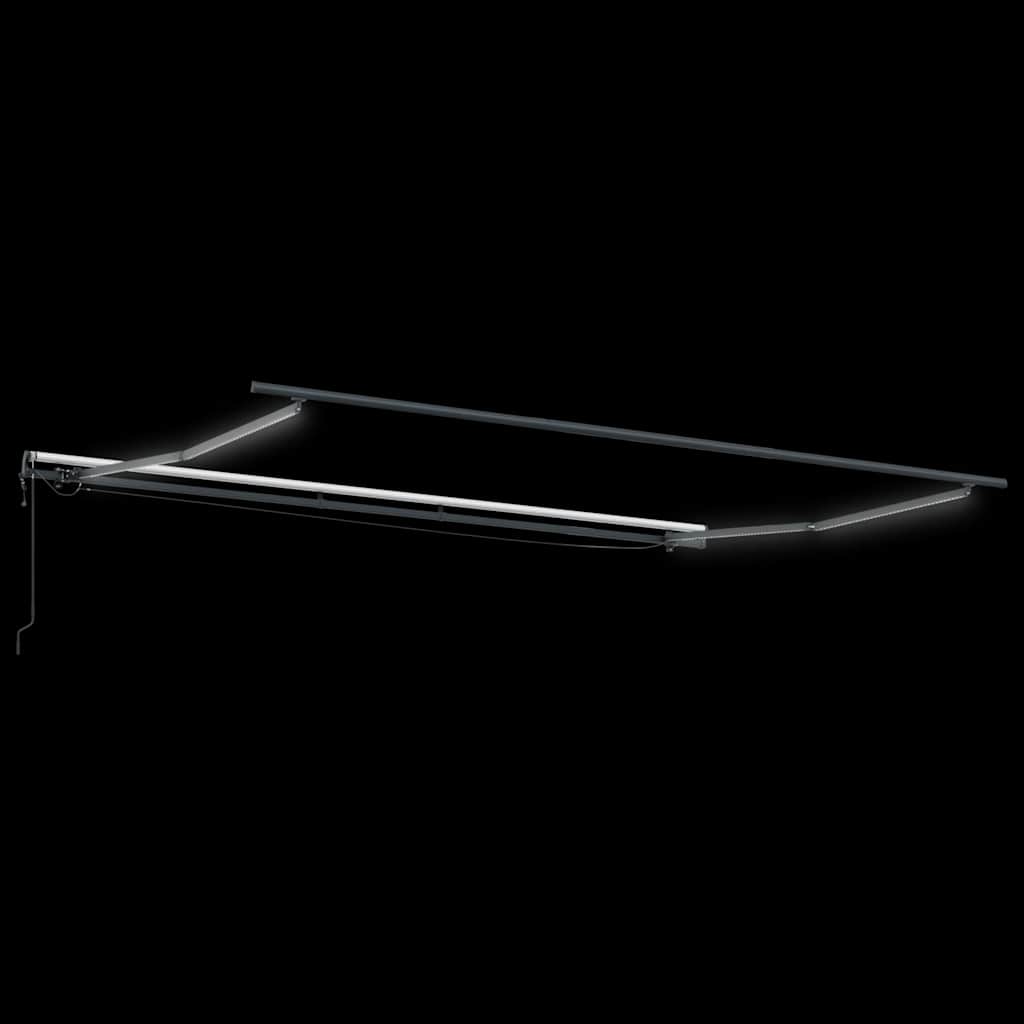 vidaXL Τέντα Πτυσσόμενη Αυτόματη με LED Ανθρακί / Λευκή 450x300 εκ.