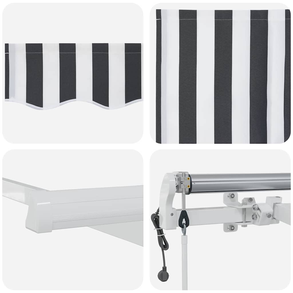 vidaXL Τέντα Πτυσσόμενη Αυτόματη Ανθρακί / Λευκή 500x300 εκ.