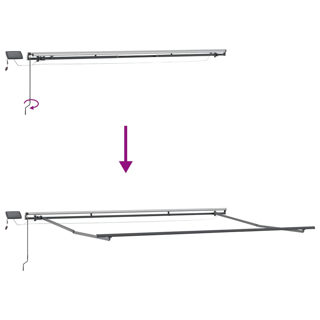 vidaXL Τέντα Πτυσσόμενη Χειροκίνητη με LED Ανθρακί / Λευκή 500x300 εκ.